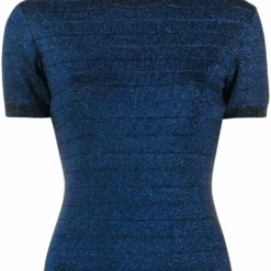 Karl Lagerfeld lurex mock neck top