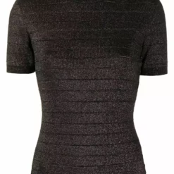 Karl Lagerfeld short-sleeve lurex top
