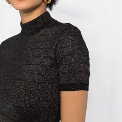 Karl Lagerfeld short-sleeve lurex top