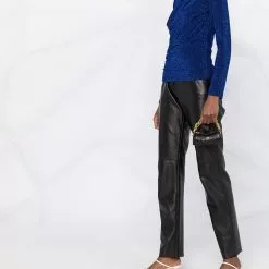 Karl Lagerfeld draped lurex knit top