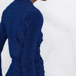 Karl Lagerfeld draped lurex knit top