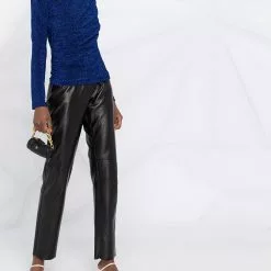 Karl Lagerfeld draped lurex knit top