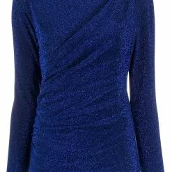 Karl Lagerfeld draped lurex knit top
