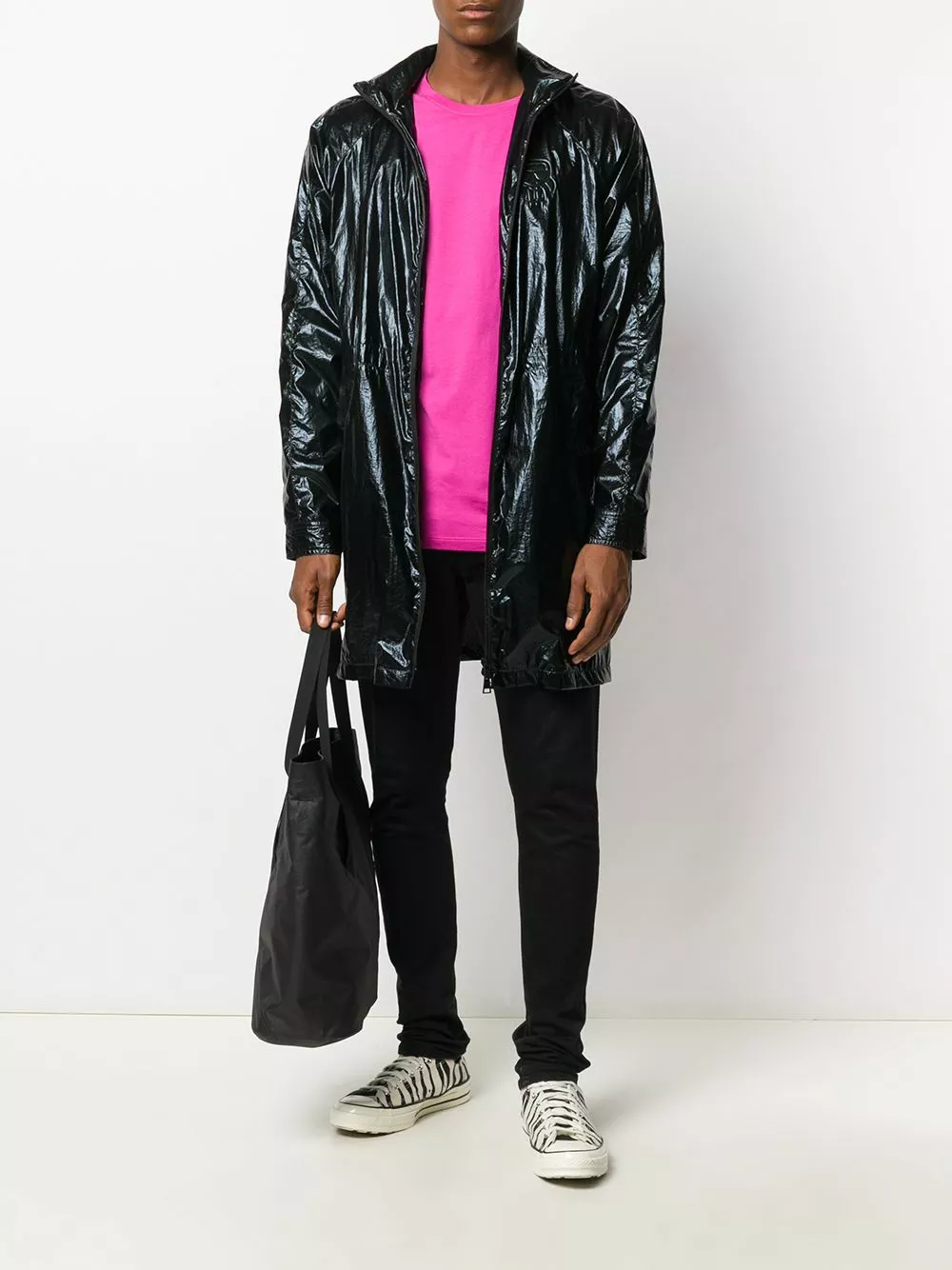 Karl Lagerfeld Ikonik high shine windbreaker jacket