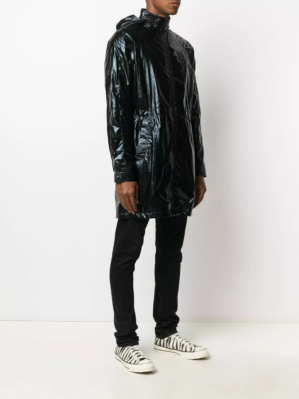 Karl Lagerfeld Ikonik high shine windbreaker jacket