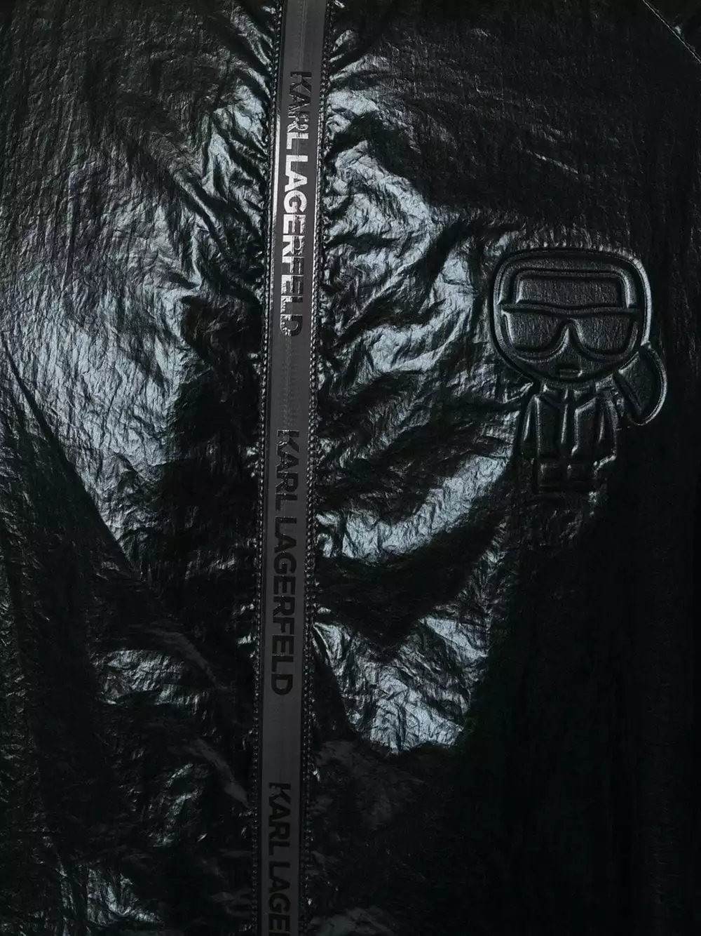 Karl Lagerfeld Ikonik high shine windbreaker jacket