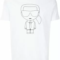Karl Lagerfeld K/Ikonik Outline-print cotton T-shirt