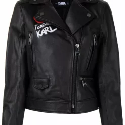 Karl Lagerfeld Karl Forever graphic-print biker jacket