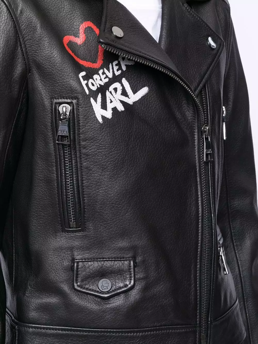 Karl Lagerfeld Karl Forever graphic-print biker jacket