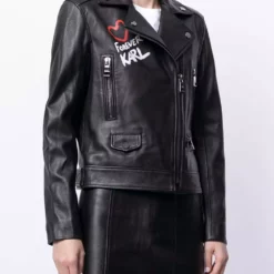 Karl Lagerfeld Karl Forever graphic-print biker jacket