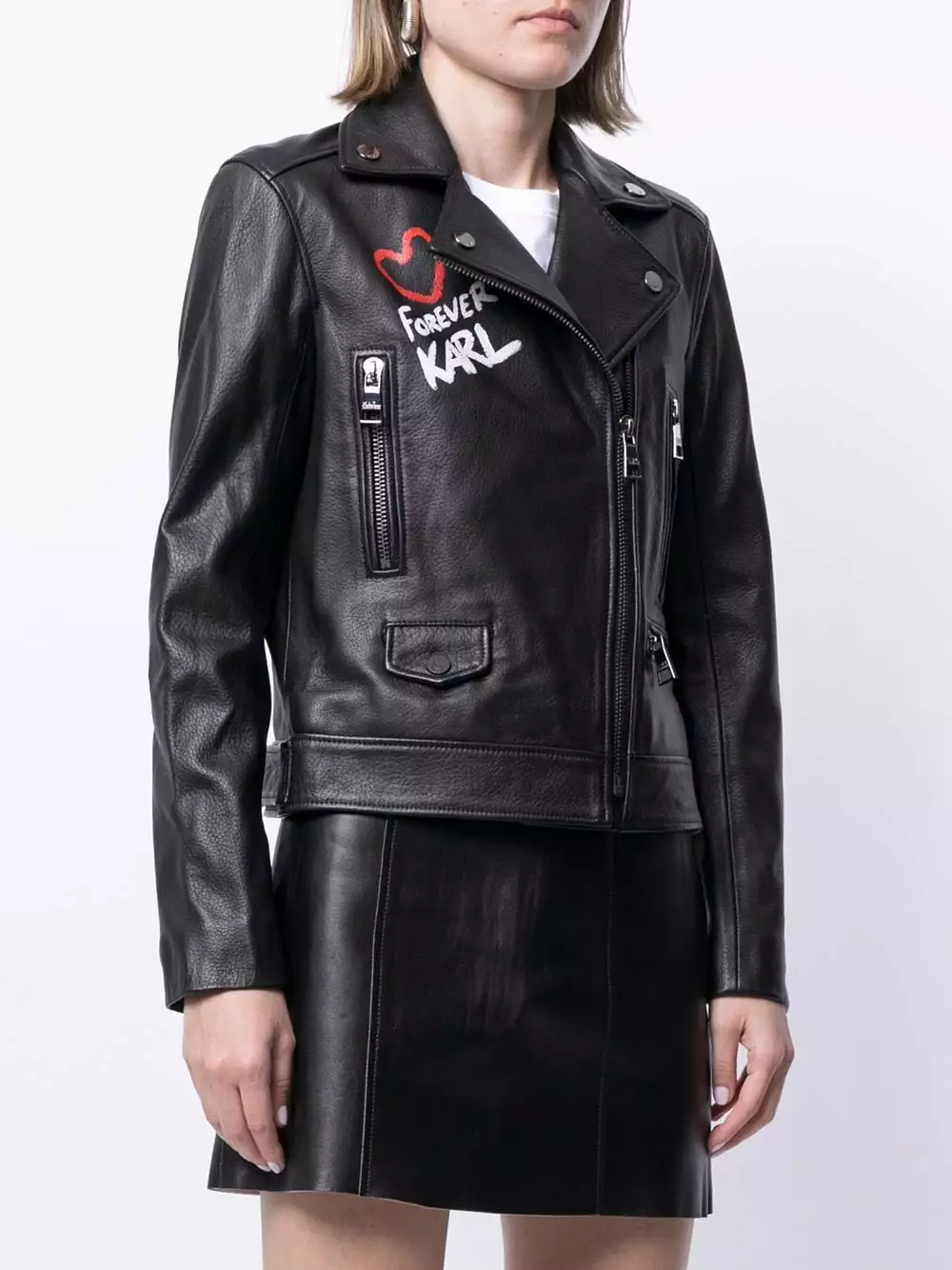 Karl Lagerfeld Karl Forever graphic-print biker jacket
