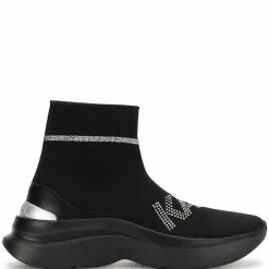 Karl Lagerfeld Skyline rhinestone-logo sock boots