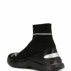 Karl Lagerfeld Skyline rhinestone-logo sock boots