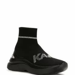Karl Lagerfeld Skyline rhinestone-logo sock boots