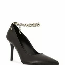 Karl Lagerfeld Manoir ankle chain leather pumps