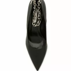 Karl Lagerfeld Manoir ankle chain leather pumps