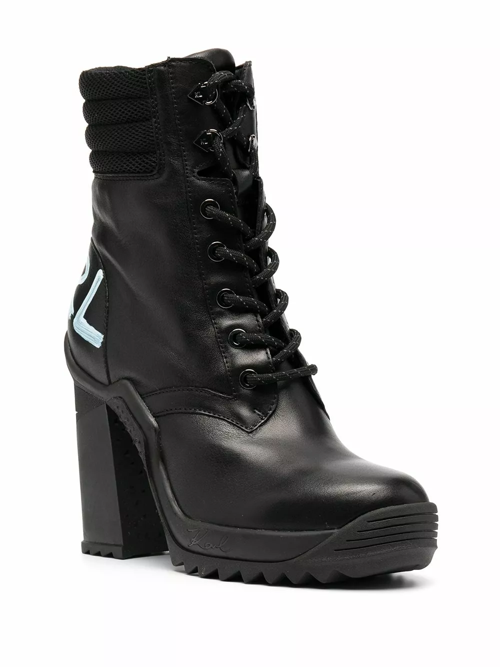 Karl Lagerfeld logo print lace-up ankle boots