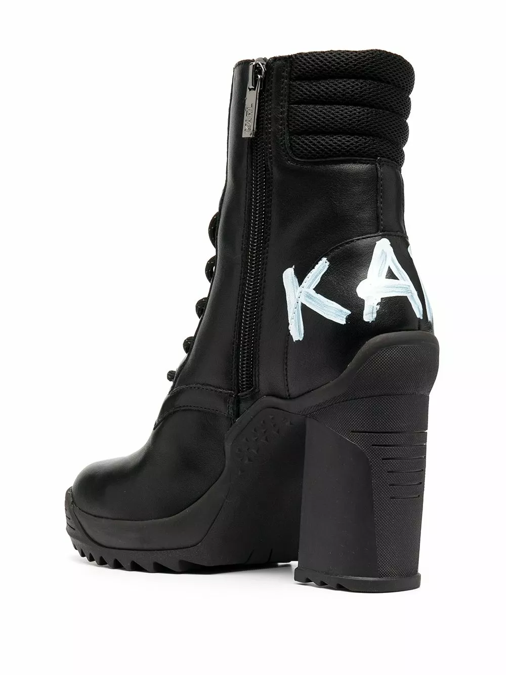 Karl Lagerfeld logo print lace-up ankle boots