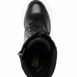 Karl Lagerfeld logo print lace-up ankle boots