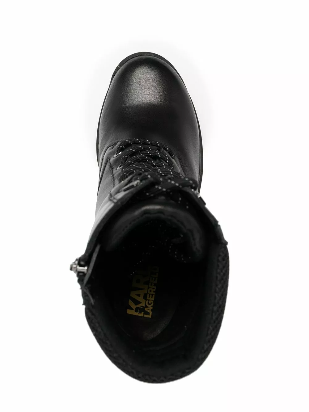 Karl Lagerfeld logo print lace-up ankle boots