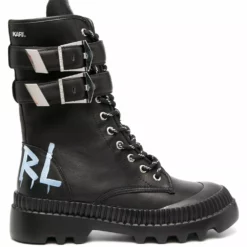 Karl Lagerfeld buckle-and-lace ankle boots