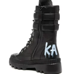 Karl Lagerfeld buckle-and-lace ankle boots