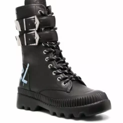 Karl Lagerfeld buckle-and-lace ankle boots