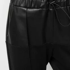 Karl Lagerfeld drawstring faux-leather trousers