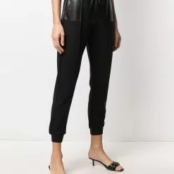 Karl Lagerfeld drawstring faux-leather trousers