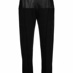 Karl Lagerfeld drawstring faux-leather trousers