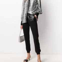 Karl Lagerfeld drawstring faux-leather trousers