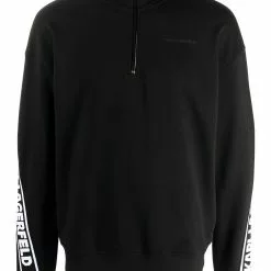 Karl Lagerfeld logo tape zip-up sweatshirt