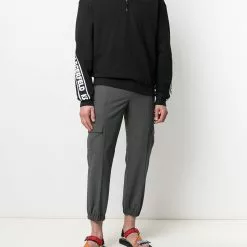 Karl Lagerfeld logo tape zip-up sweatshirt