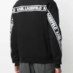 Karl Lagerfeld logo tape zip-up sweatshirt