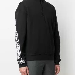 Karl Lagerfeld logo tape zip-up sweatshirt
