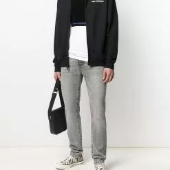 Karl Lagerfeld embroidered logo bomber jacket