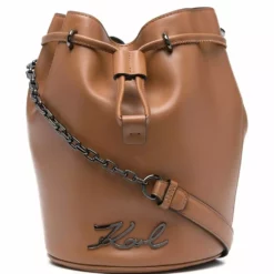 Karl Lagerfeld logo plaque bucket bag