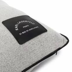 Karl Lagerfeld logo patch cushion (45cm)