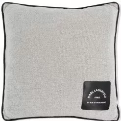 Karl Lagerfeld logo patch cushion (45cm)