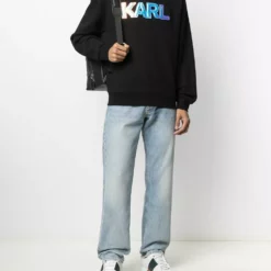 Karl Lagerfeld balloon logo-print crew neck sweatshirt