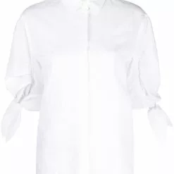 Karl Lagerfeld bow puff-sleeve shirt