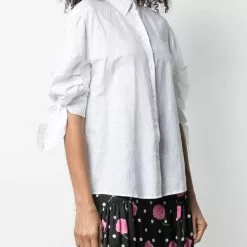 Karl Lagerfeld bow puff-sleeve shirt