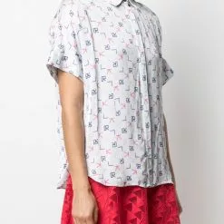 Karl Lagerfeld logo print tetris hsirt