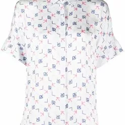 Karl Lagerfeld logo print tetris hsirt