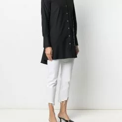 Karl Lagerfeld embellished poplin tunic shirt