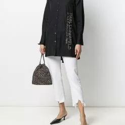 Karl Lagerfeld embellished poplin tunic shirt
