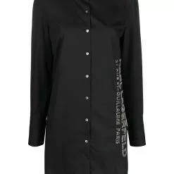 Karl Lagerfeld embellished poplin tunic shirt