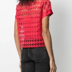 Karl Lagerfeld embroidered mesh top