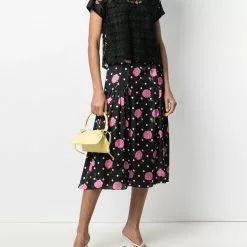 Karl Lagerfeld embroidered mesh top