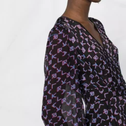 Karl Lagerfeld tetris print wrap dress